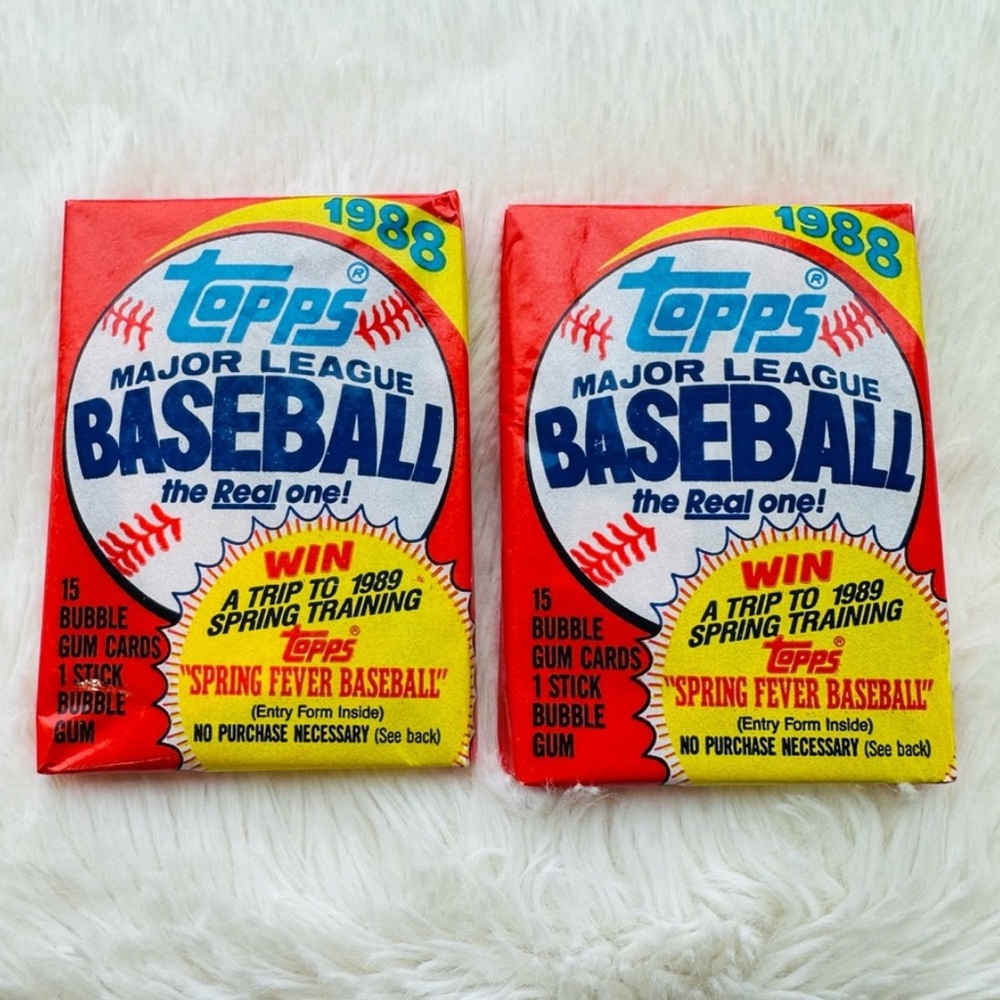 TWO PACKS TOPPS 1988 MAJOR LEAGUE BASEBALL THE REAL ONE 15 PICTURE CARDS GUM
